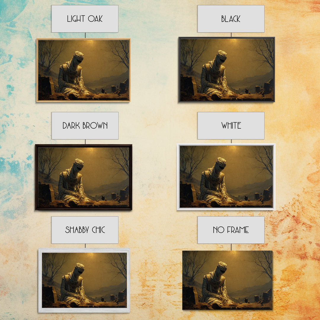 The Mummy Pharaoh, Romantic Gothic Landscape, Landscape Wall Art, Dark Halloween Decor, Canvas Print, Halloween Wall Art