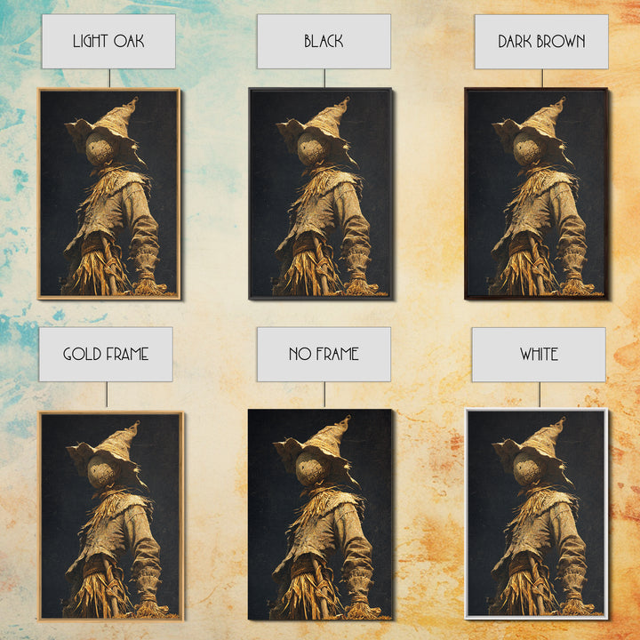 The Living Scarecrow, Ornate Symbolist Art, Vertical Wall Art, Dark Halloween Decor, Canvas Print, Halloween Wall Art