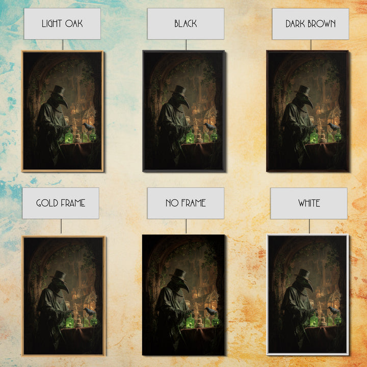 The Plague Doctor, Ornate Symbolist Art, Vertical Wall Art, Dark Fantasy Wall Art, Canvas Print, Halloween Wall Art, Halloween Decor