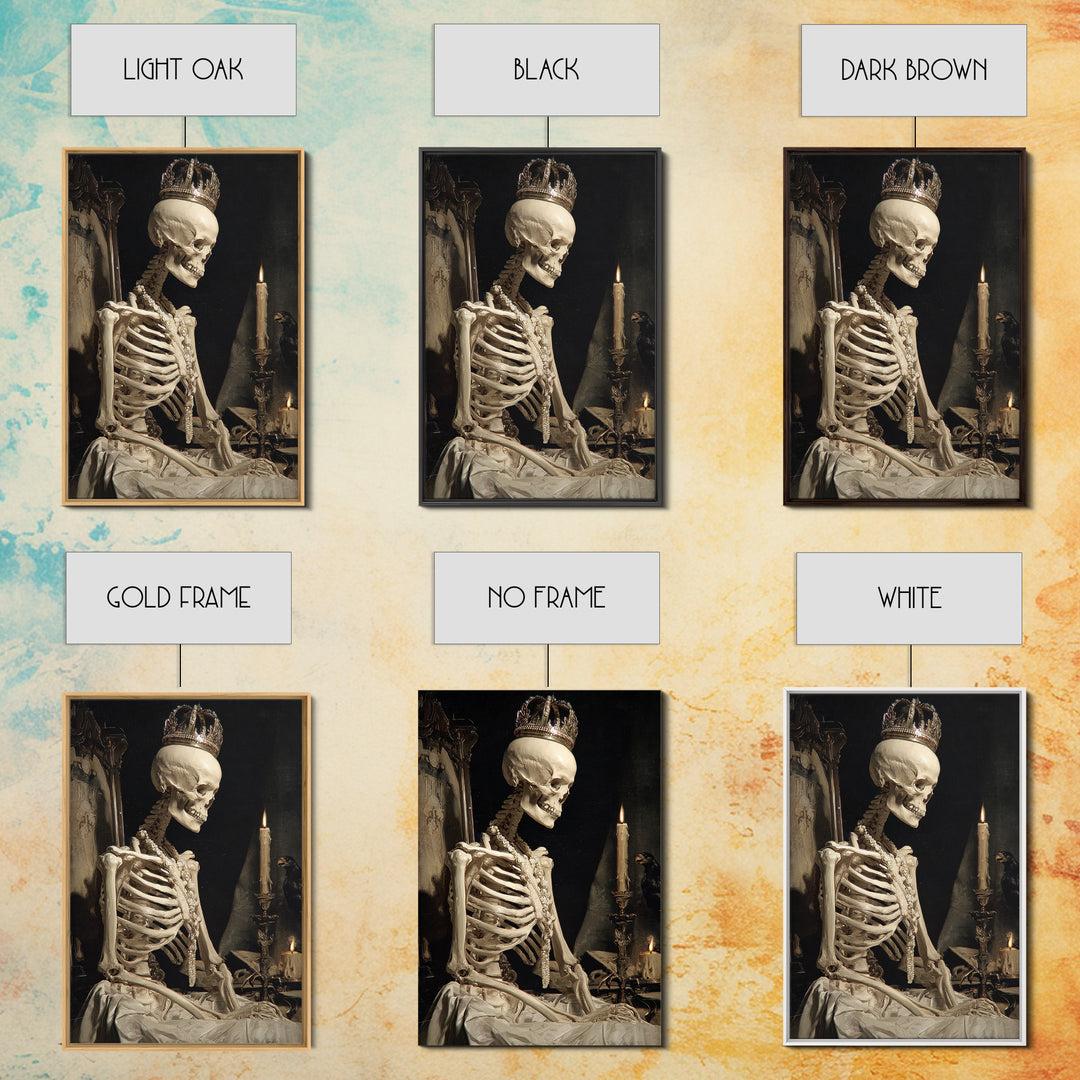 The Bone Queen, Dark Renaissance Art, Vertical Wall Art, Macabre Wall Art, Canvas Print, Halloween Wall Art