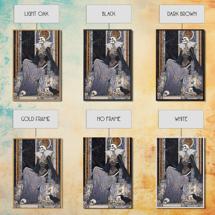 The Bone Queen, Stained Glass Gothic Art, Vertical Wall Art, Macabre Wall Art, Canvas Print, Halloween Wall Art, Statement Wall Art