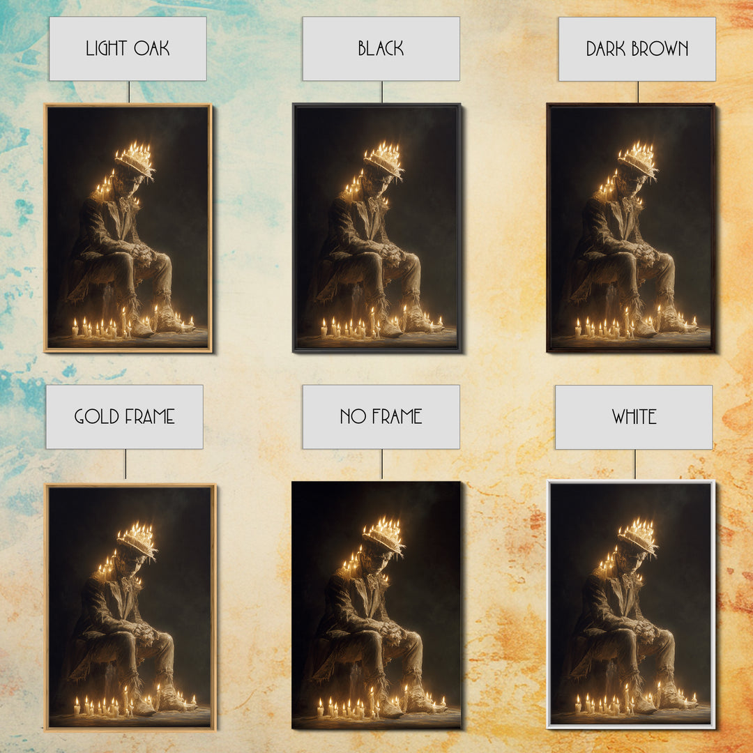 The Candlewax Man, Gothic Nightmare Art, Vertical Wall Art, Dark Halloween Decor, Framed Canvas Print, Halloween Wall Art