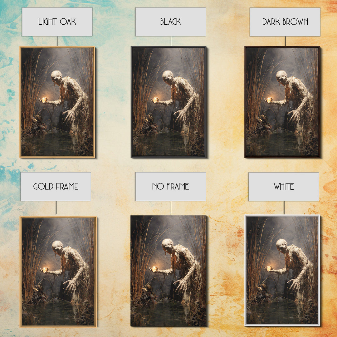 The Bog Mummy, Dark Renaissance Art, Vertical Wall Art, Dark Fantasy Wall Art, Canvas Print, Halloween Wall Art, Dark Fantasy Art
