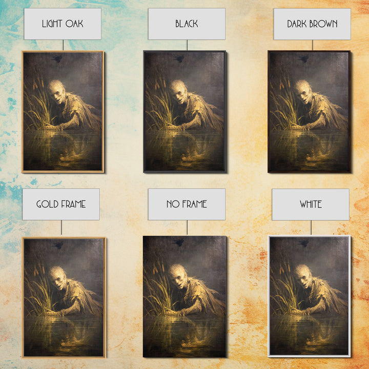 The Bog Mummy, Dark Romantic Horror Art, Vertical Wall Art, Dark Fantasy Wall Art, Canvas Print, Halloween Wall Art, Spooky Wall Decor