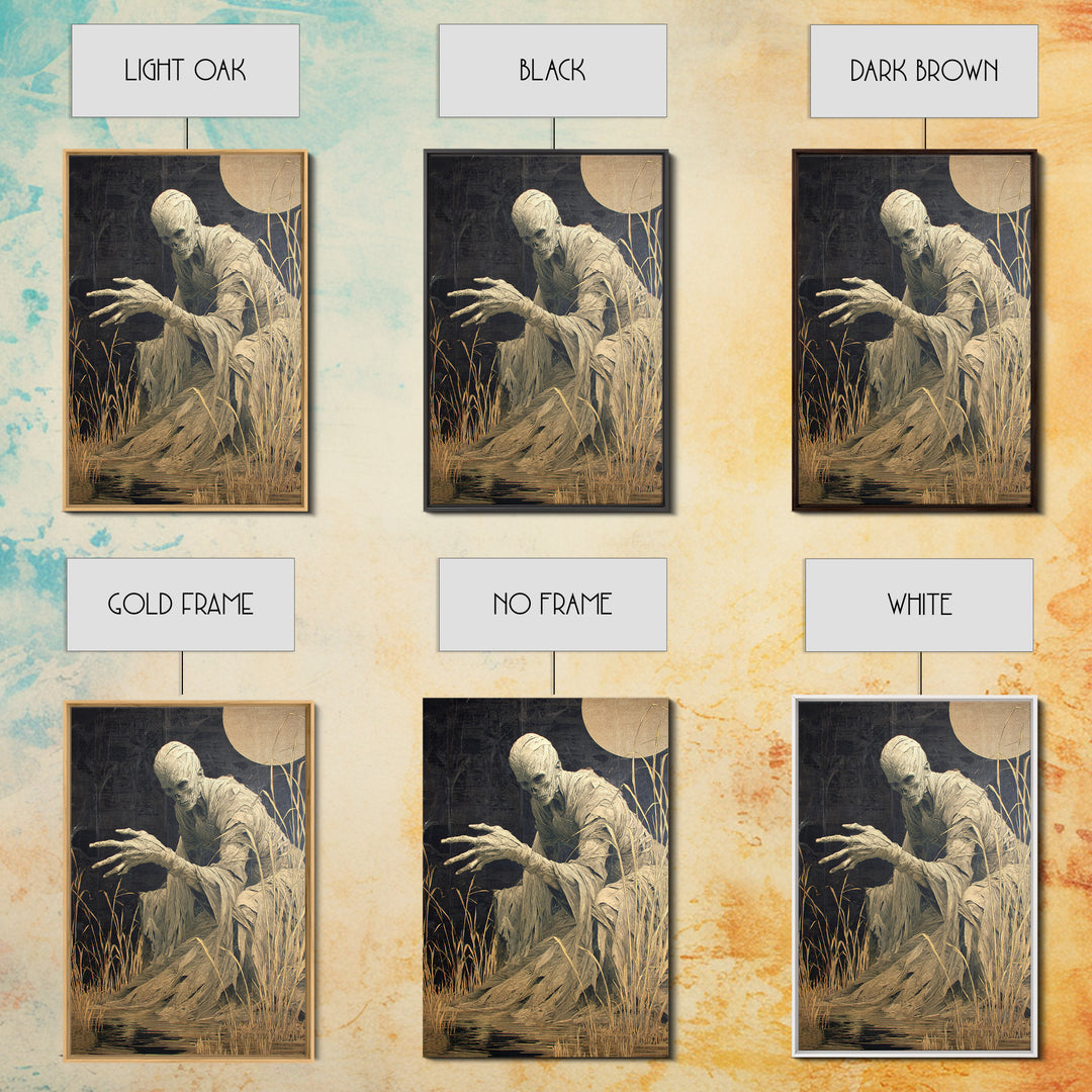 The Bog Mummy, Visionary Gothic Art, Vertical Wall Art, Macabre Wall Art, Framed Canvas Print, Halloween Wall Art, Horror Wall Art