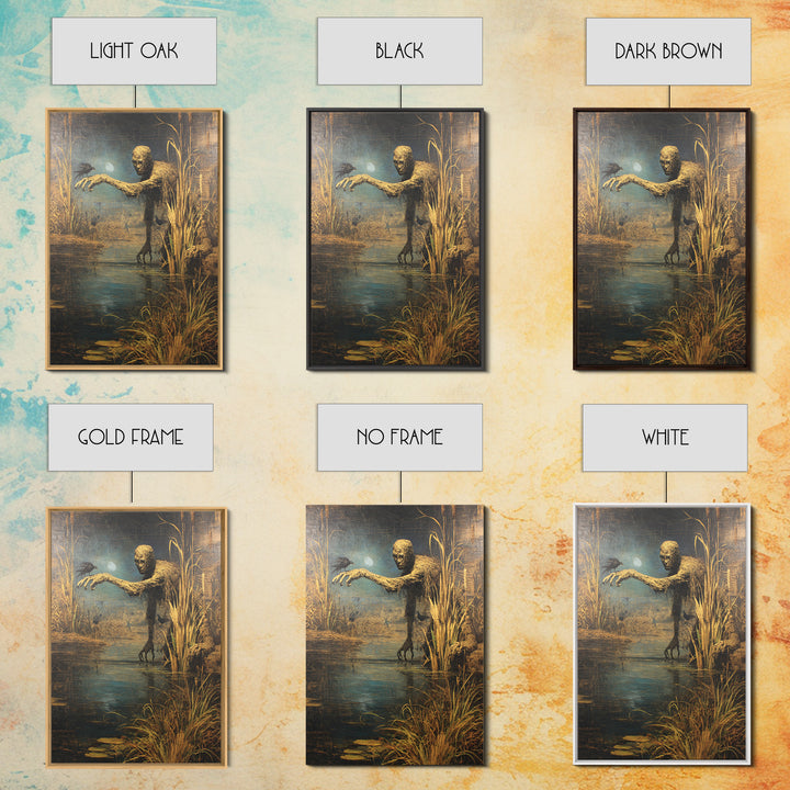 The Bog Mummy, Ornate Symbolist Art, Vertical Wall Art, Dark Halloween Decor, Framed Canvas Print, Halloween Wall Art