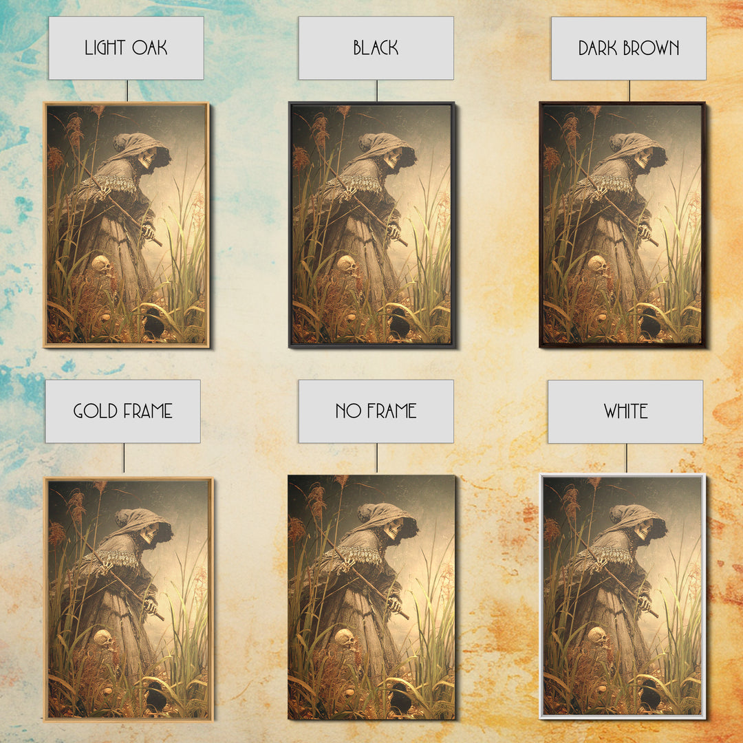The Salt-Marsh Witch, Danse Macabre Art, Vertical Wall Art, Dark Fantasy Wall Art, Canvas Print, Halloween Wall Art