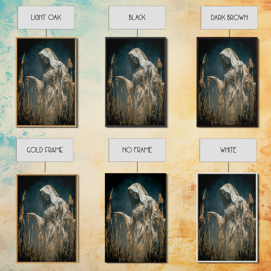 The Salt-Marsh Witch, Visionary Gothic Art, Vertical Wall Art, Dark Fantasy Wall Art, Canvas Print, Halloween Wall Art