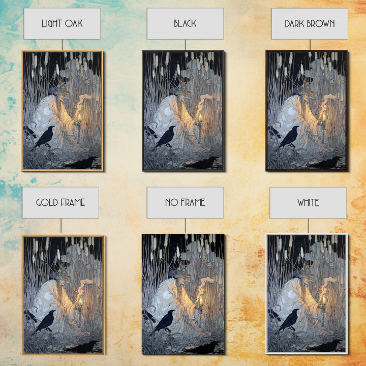 The Salt-Marsh Witch, Stained Glass Gothic Art, Vertical Wall Art, Gothic Horror Wall Art, Canvas Print, Halloween Wall Art