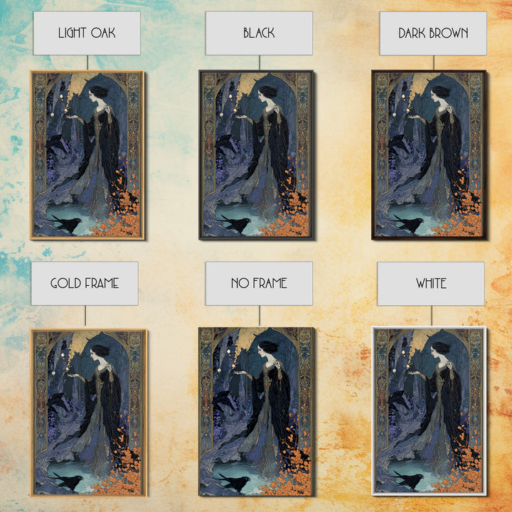 The Cave Oracle, Stained Glass Gothic Art, Vertical Wall Art, Dark Fantasy Wall Art, Canvas Print, Halloween Wall Art, Statement Wall Art