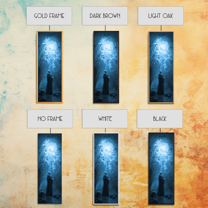 The Cave Oracle, Surreal Apocalyptic Art, Tall Narrow Wall Art, Dark Halloween Decor, Canvas Print, Halloween Wall Art