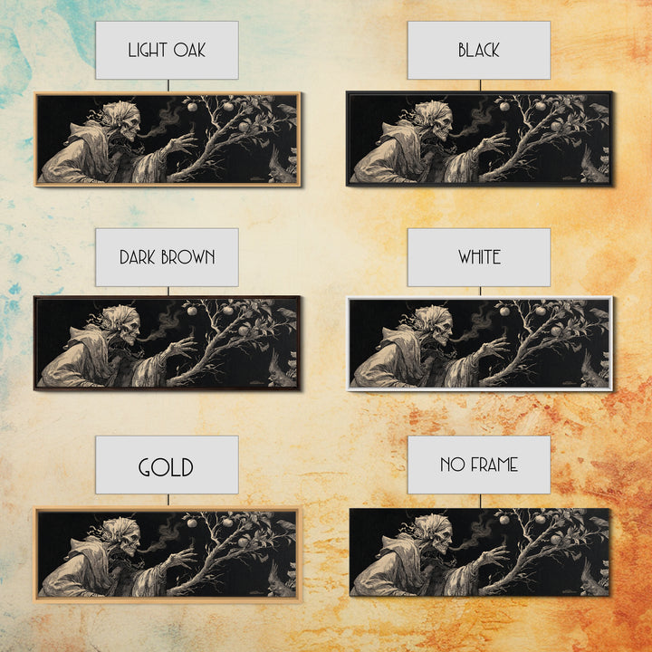 The Orchard Hag, Decadent Gothic Art, Extra Wide Wall Art, Macabre Wall Art, Canvas Print, Halloween Wall Art, Horror Wall Art