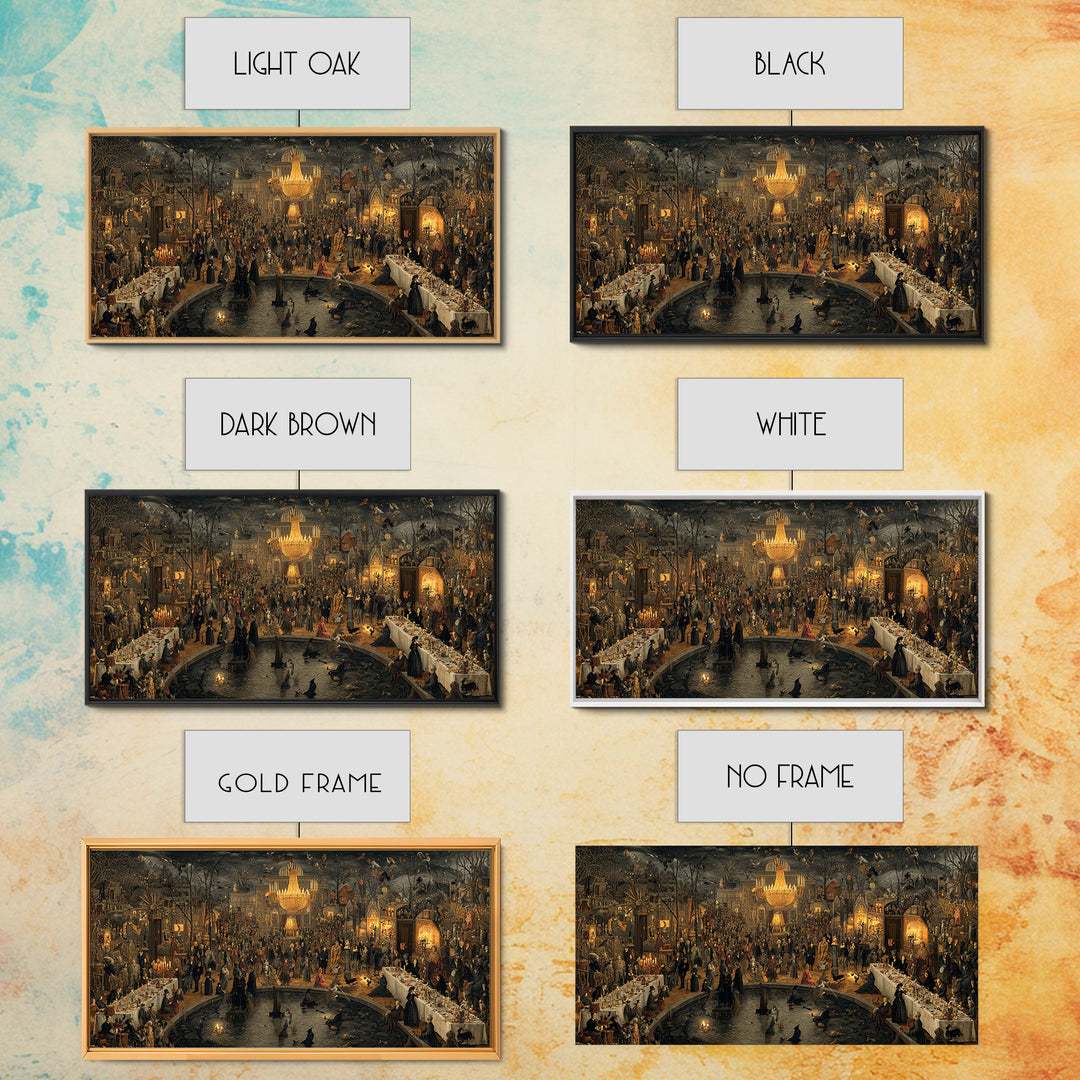 The Haunted Hotel, Northern Renaissance Horror, Wide Panoramic Art, Gothic Horror Wall Art, Canvas Print, Halloween Wall Art