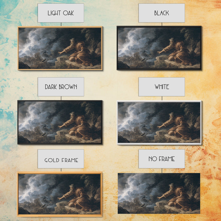The Halloween Storm, Baroque Witchcraft Art, Wide Panoramic Art, Dark Fantasy Wall Art, Canvas Print, Halloween Wall Art