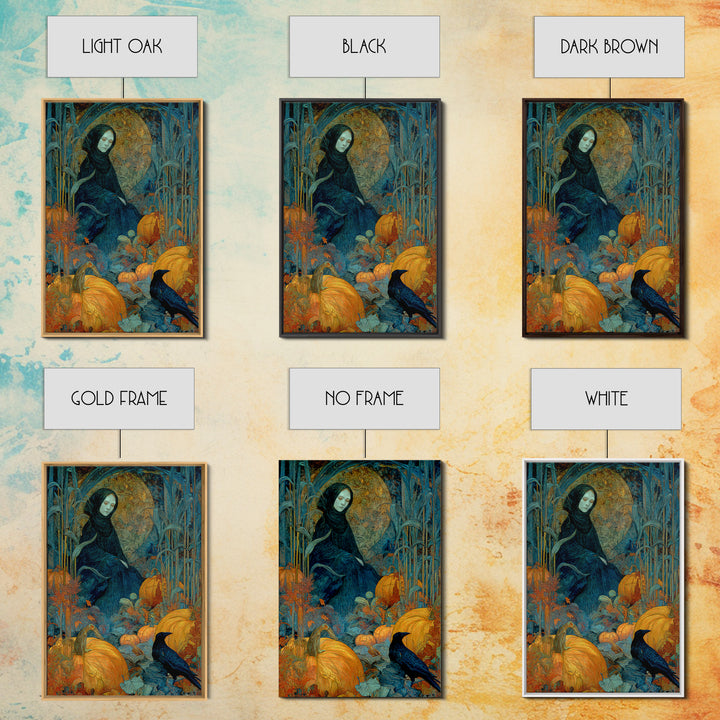 The First Frost Awakening, Expressionist Gothic Art, Vertical Wall Art, Dark Halloween Decor, Framed Canvas Print, Halloween Wall Art