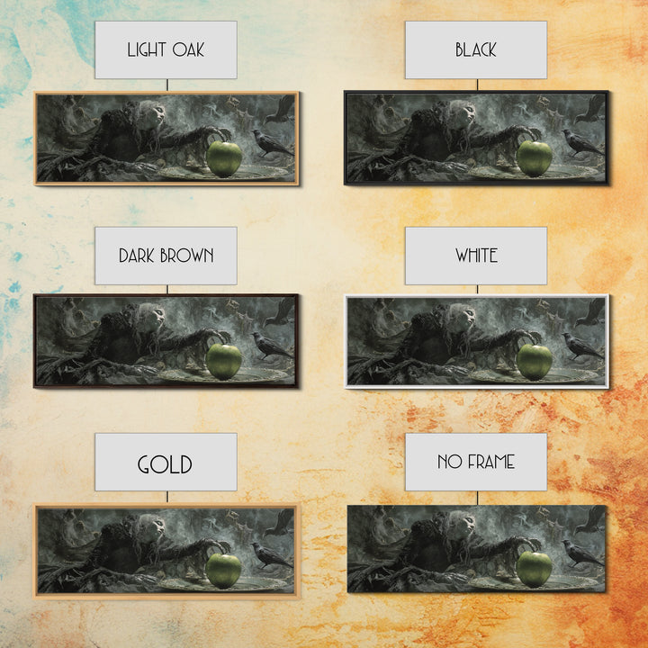 The Poisoned Apple, Expressionist Nightmare Art, Extra Wide Wall Art, Gothic Horror Wall Art, Framed Canvas Print, Halloween Wall Art
