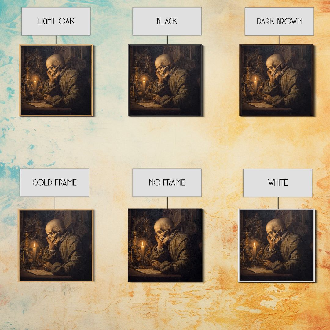 The Talking Skull, Danse Macabre Art, Square Wall Art, Gothic Horror Wall Art, Canvas Print, Halloween Wall Art