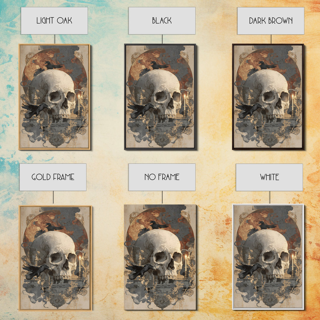 The Talking Skull, Decadent Gothic Art, Vertical Wall Art, Macabre Wall Art, Canvas Print, Halloween Wall Art, Seasonal Home Decor