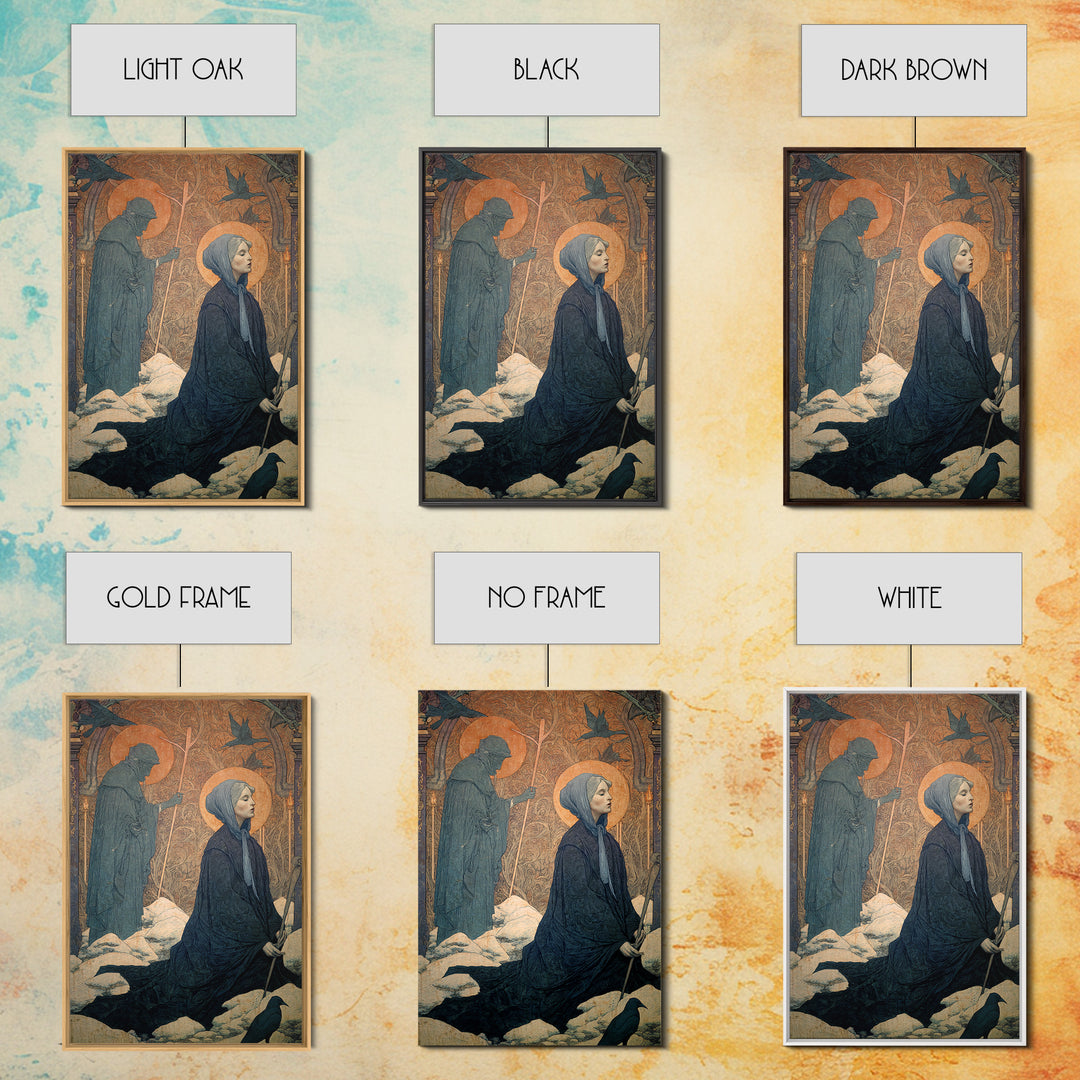 The Antique Spirit Board, Symbolist Death Art, Vertical Wall Art, Macabre Wall Art, Framed Canvas Print, Halloween Wall Art
