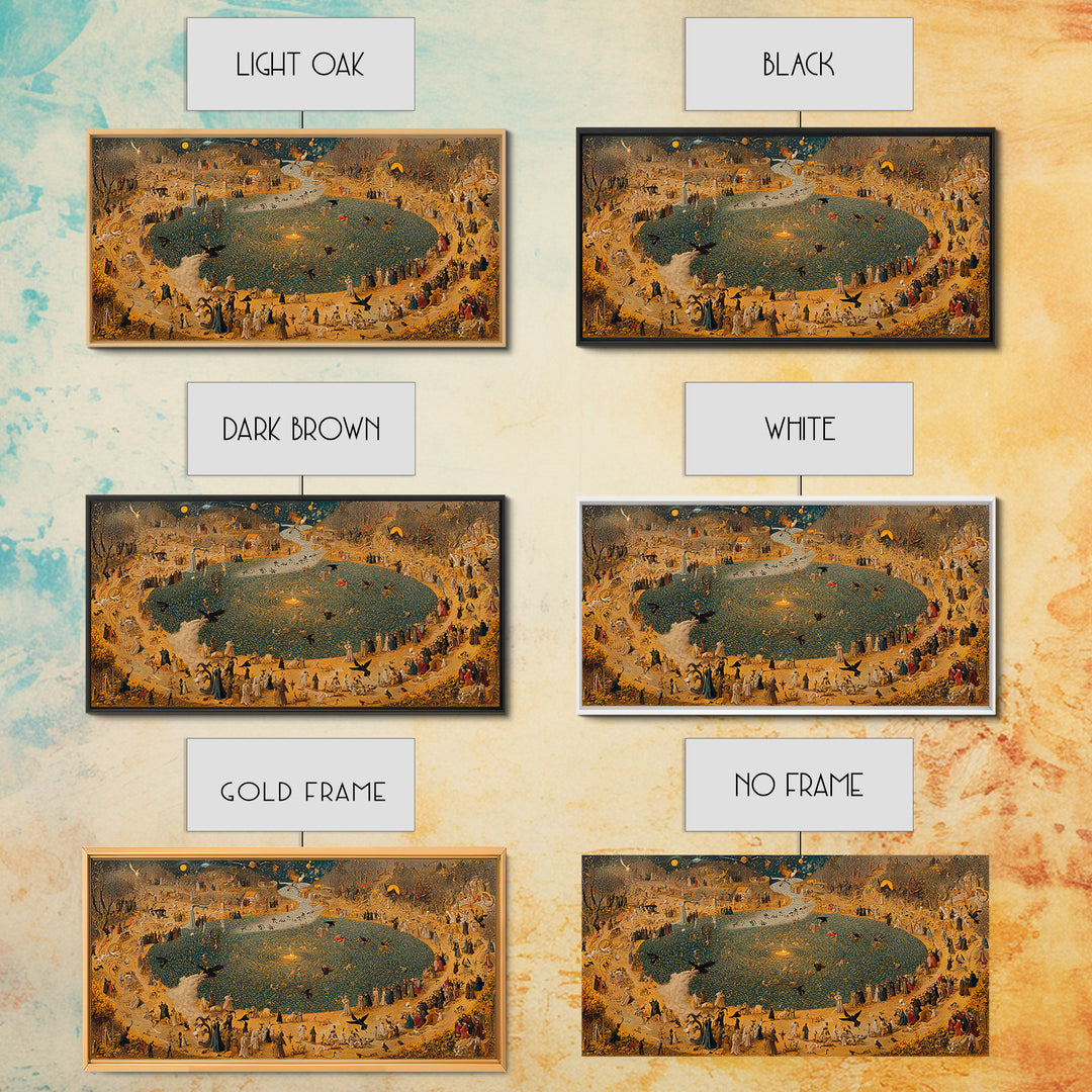 Occult Harvest Festival, Northern Renaissance Horror, Wide Panoramic Art, Macabre Wall Art, Canvas Print, Halloween Wall Art
