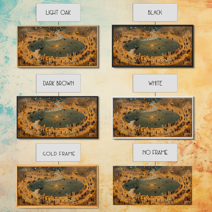 Occult Harvest Festival, Northern Renaissance Horror, Wide Panoramic Art, Macabre Wall Art, Canvas Print, Halloween Wall Art