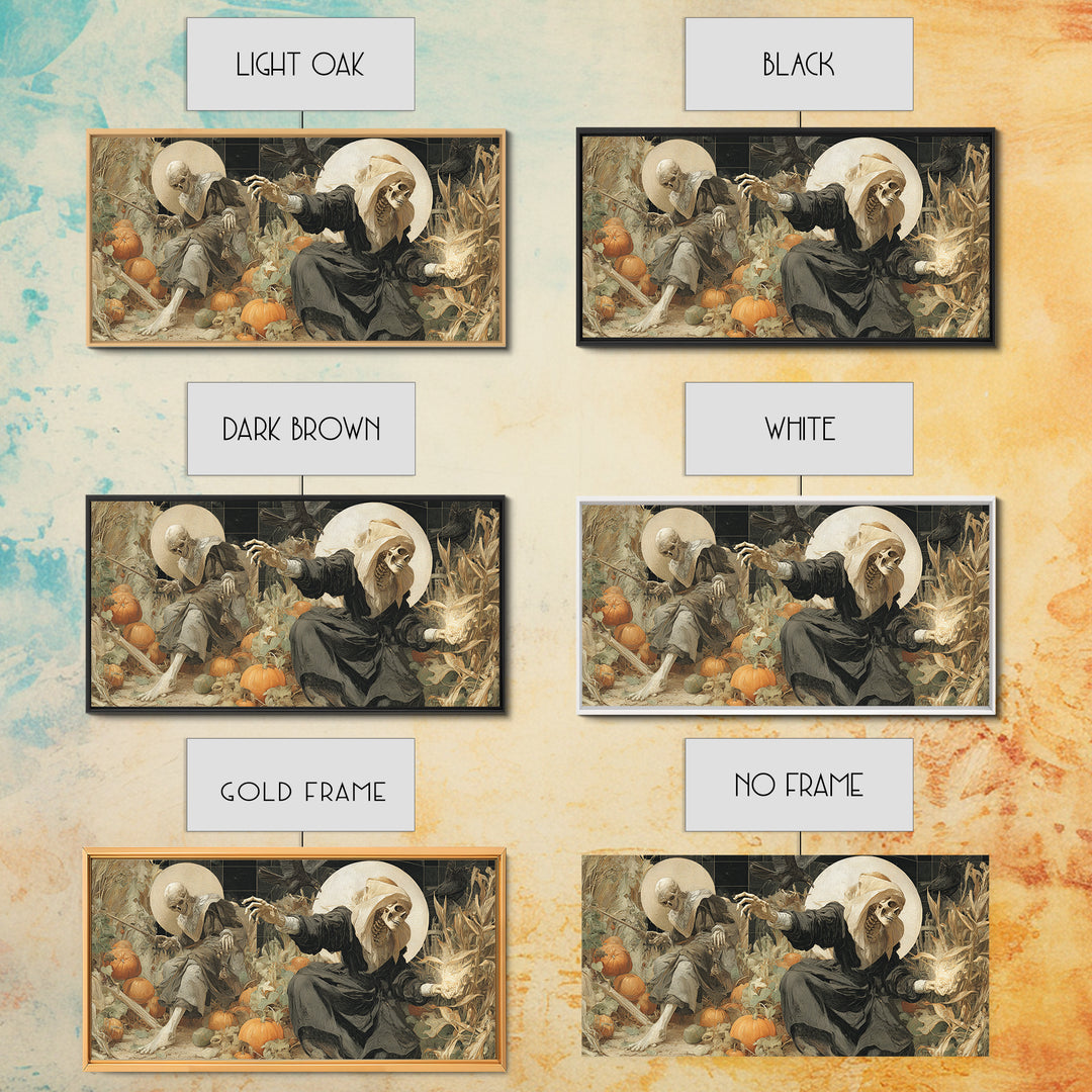 Occult Harvest Festival, Danse Macabre Art, Wide Panoramic Art, Dark Fantasy Wall Art, Canvas Print, Halloween Wall Art