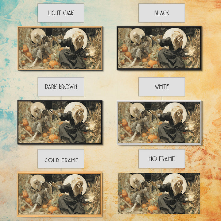 Occult Harvest Festival, Danse Macabre Art, Wide Panoramic Art, Dark Fantasy Wall Art, Canvas Print, Halloween Wall Art
