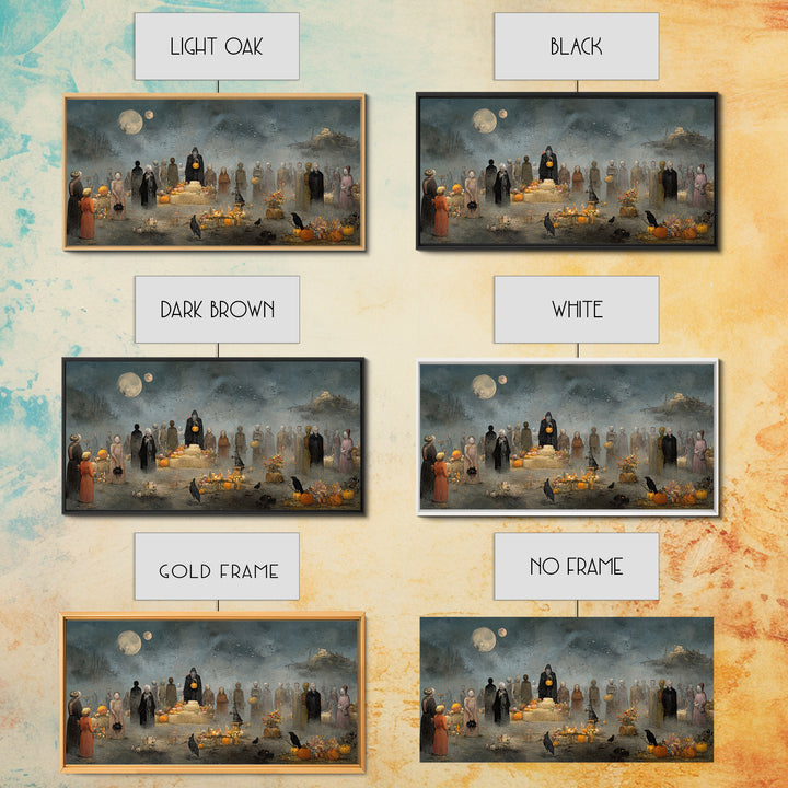 Occult Harvest Festival, Symbolist Dream Art, Wide Panoramic Art, Gothic Horror Wall Art, Canvas Print, Halloween Wall Art