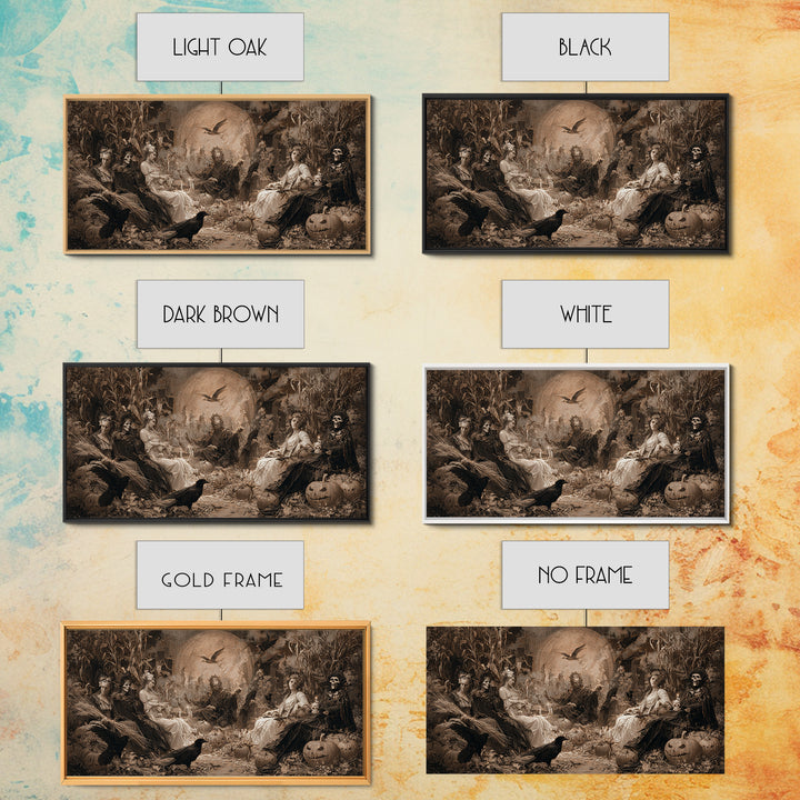 Occult Harvest Festival, Decadent Gothic Art, Wide Panoramic Art, Dark Halloween Decor, Canvas Print, Halloween Wall Art