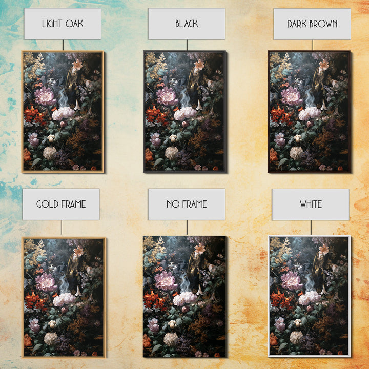 The Poison Garden, Ornate Symbolist Art, Vertical Wall Art, Macabre Wall Art, Framed Canvas Print, Halloween Wall Art