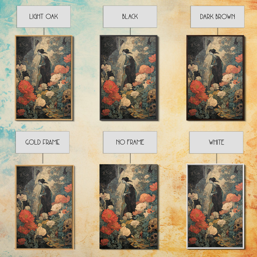 The Poison Garden, Decadent Gothic Art, Vertical Wall Art, Dark Fantasy Wall Art, Canvas Print, Halloween Wall Art, Gothic Home Decor