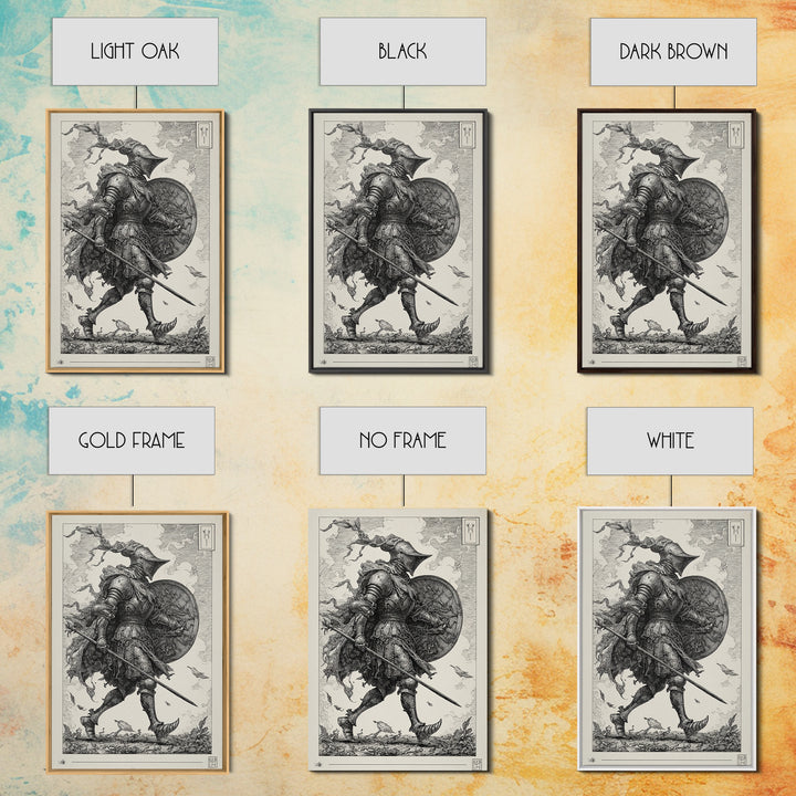 The Spider Knight, Renaissance Engraving Art, Vertical Wall Art, Macabre Wall Art, Canvas Print, Halloween Wall Art, Spooky Wall Decor