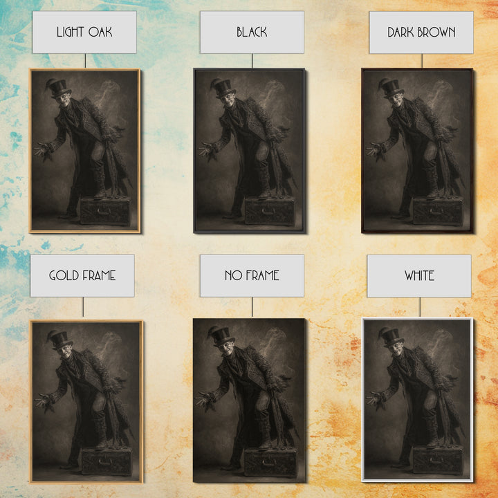 The Royal Coffin Maker, Symbolist Dream Art, Vertical Wall Art, Dark Fantasy Wall Art, Canvas Print, Halloween Wall Art