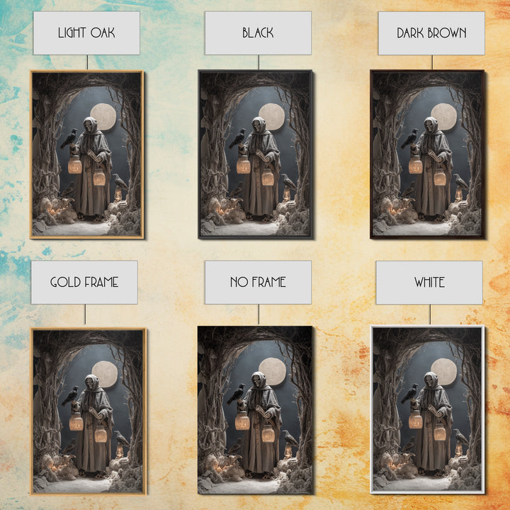 The Soul Collector, Danse Macabre Art, Vertical Wall Art, Dark Fantasy Wall Art, Framed Canvas Print, Halloween Wall Art