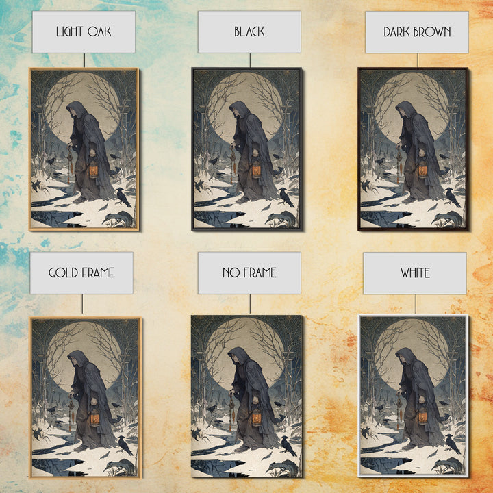 The Soul Collector, Symbolist Death Art, Vertical Wall Art, Gothic Horror Wall Art, Canvas Print, Halloween Wall Art