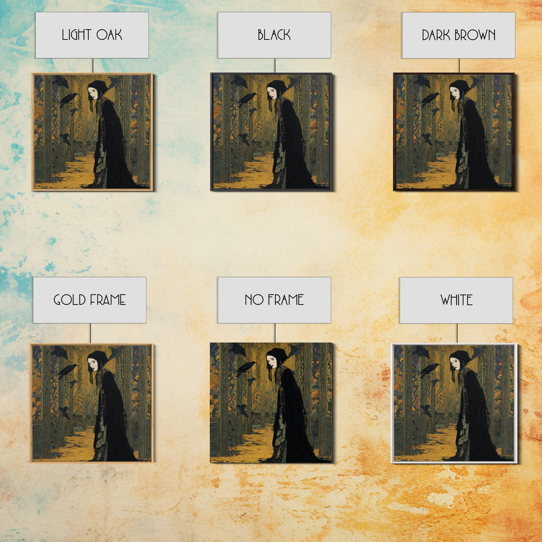 The Infinite Hallway, Stained Glass Gothic Art, Square Wall Art, Macabre Wall Art, Canvas Print, Halloween Wall Art, Collectible Wall Decor