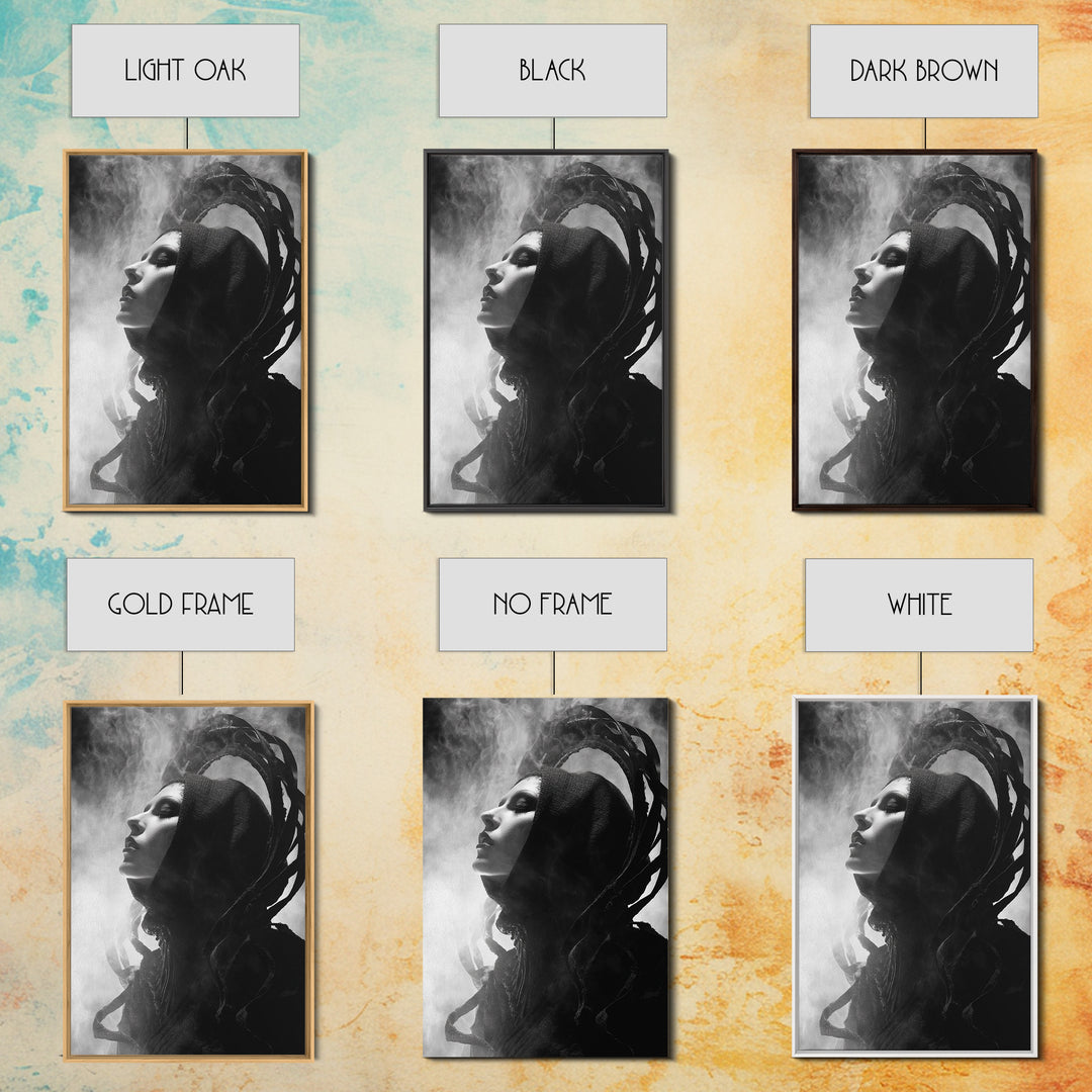 The Eclipse Summoning, Biomechanical Horror Art, Vertical Wall Art, Gothic Horror Wall Art, Canvas Print, Halloween Wall Art