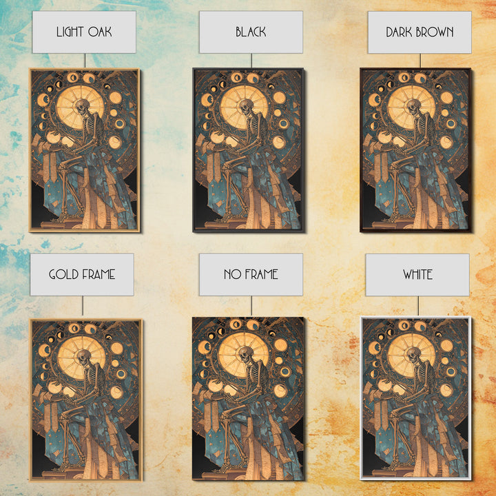 The Astronomer Of The Hollow Sky, Stained Glass Gothic Art, Vertical Wall Art, Dark Halloween Decor, Framed Canvas Print