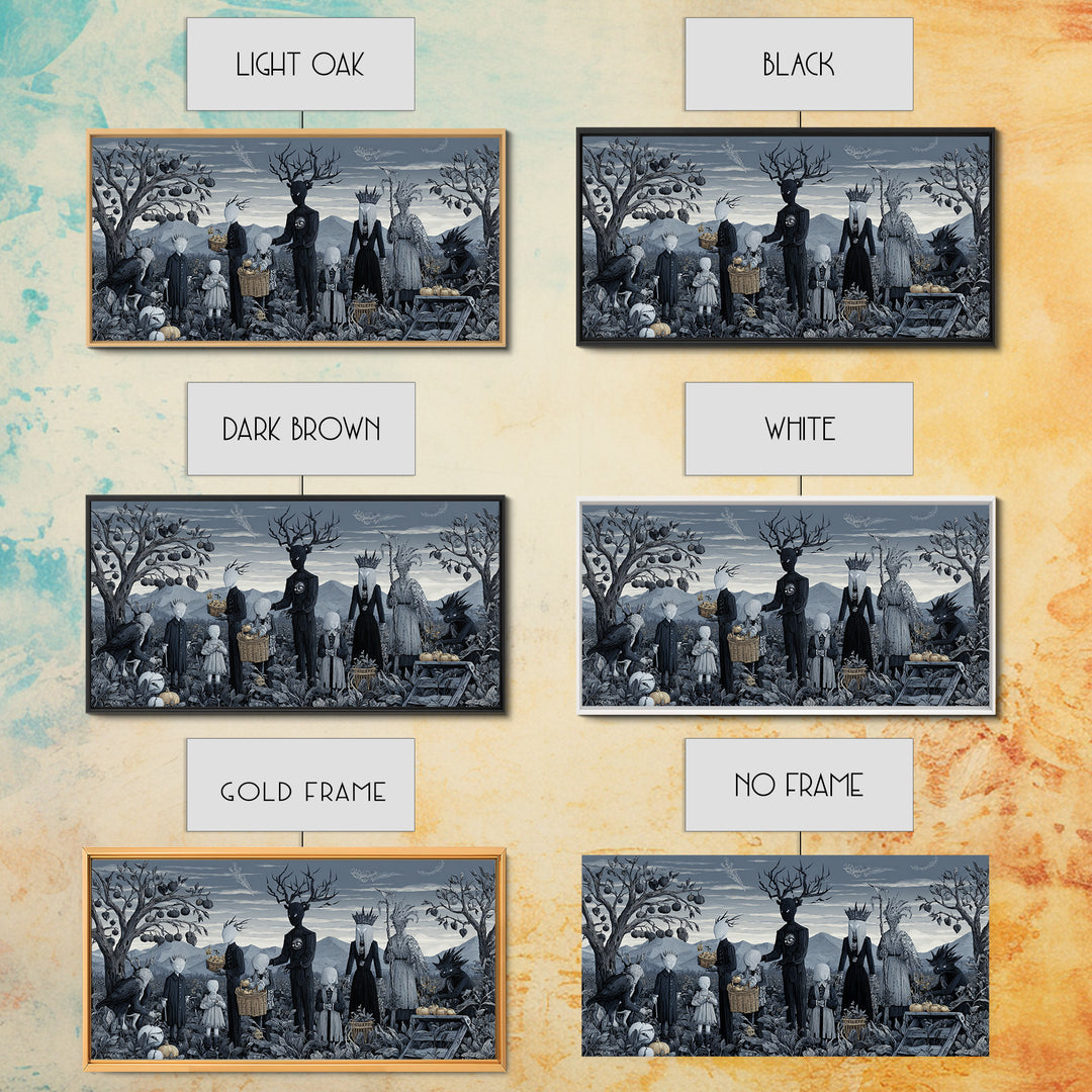 The Children Of The Star Orchard, Symbolist Dream Art, Wide Panoramic Art, Macabre Wall Art, Canvas Print, Halloween Wall Art