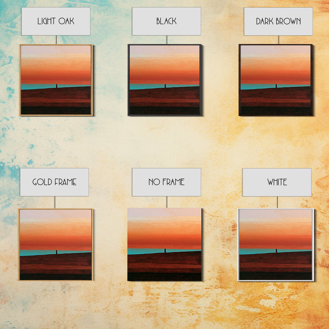 Abstract Heatwave Horizon Framed Canvas Print, Desert Art, Contemporary Art, Southwestern Decor, Fine Art, Desert, Original Art, DES-1x1-37