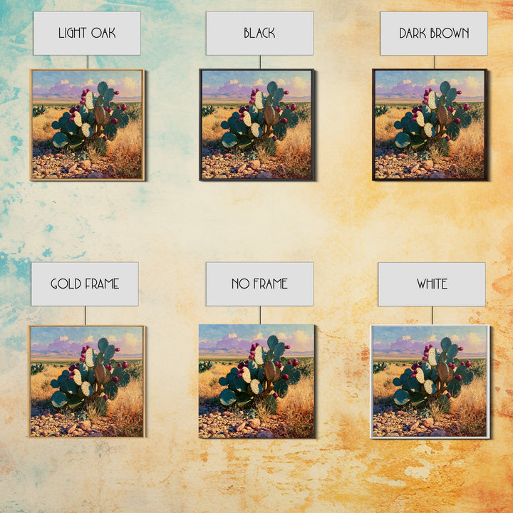 Prickly Pear Cactus Framed Canvas Print, Desert Art, Statement Artwork, Southwestern Decor, Fine Art, Desert, DES-1x1-67