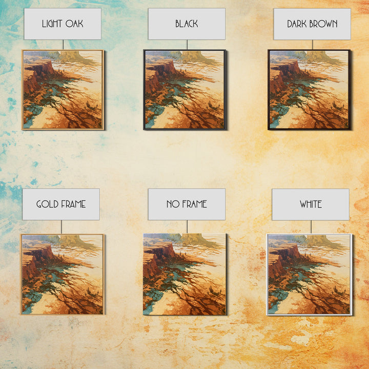 Wind Carved Dune Patterns from Above Framed Canvas Print, Desert Art, Western Wall Art, Southwestern Decor, Oil Painting, DES-1x1-68