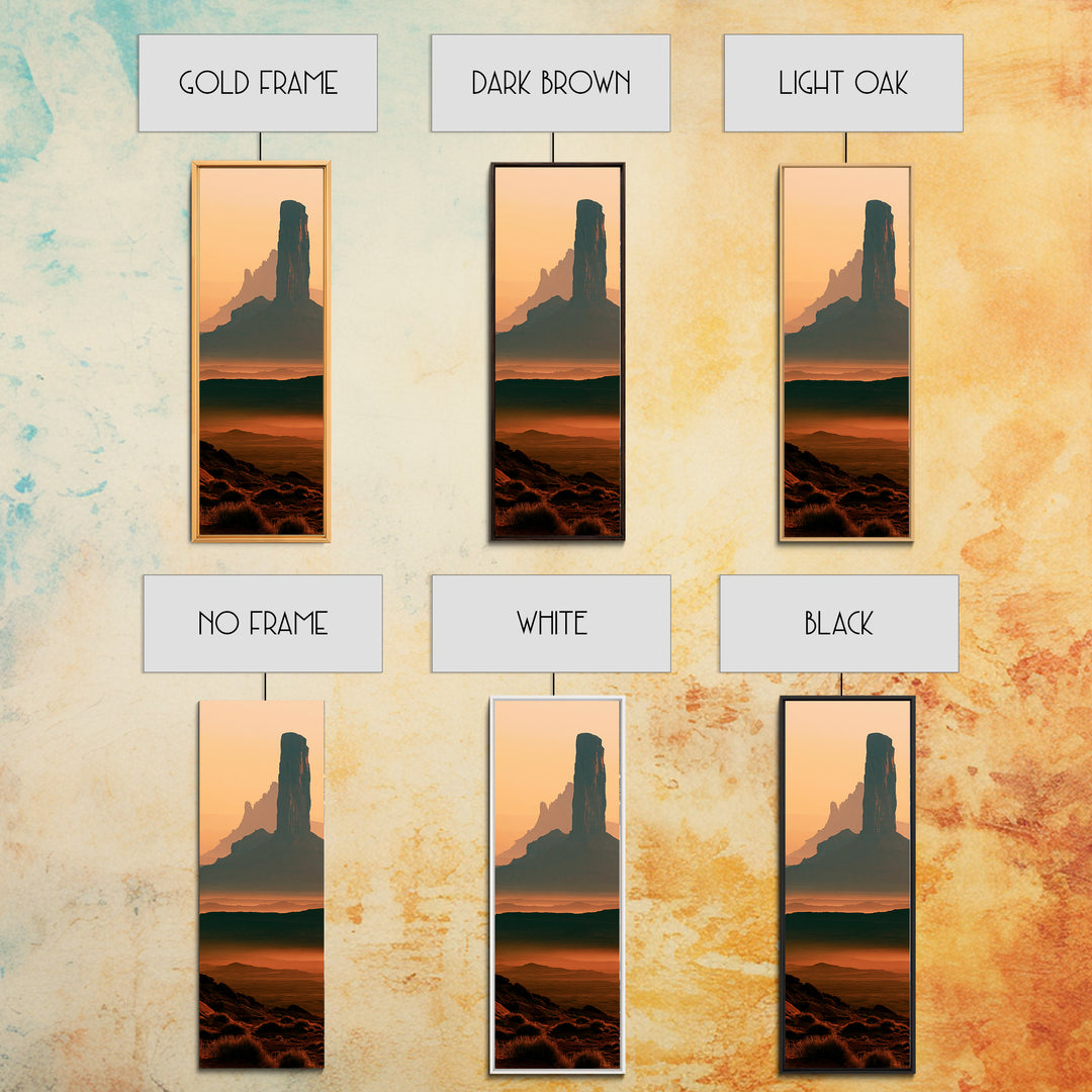 Monument Valley Silhouette Canvas Print, Desert Art, Wall Decor, Southwestern Decor, Fine Art, Desert, Living Room Decor, DES-1x3-21
