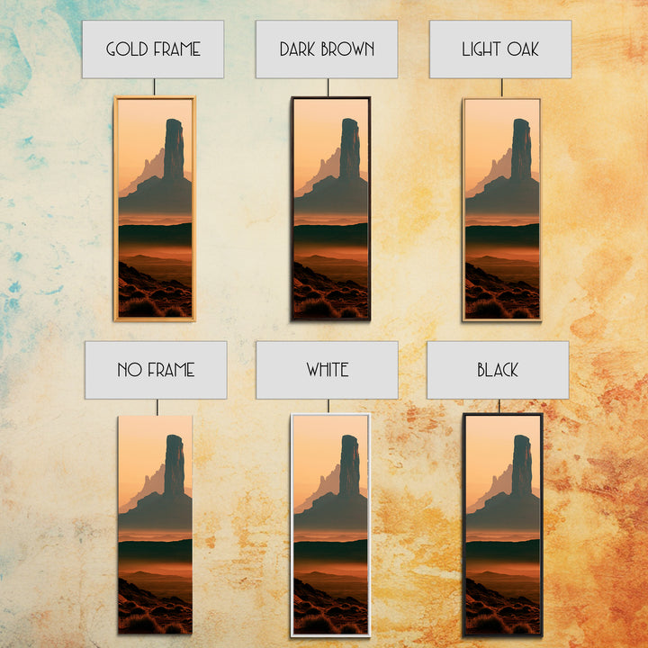 Monument Valley Silhouette Canvas Print, Desert Art, Wall Decor, Southwestern Decor, Fine Art, Desert, Living Room Decor, DES-1x3-21