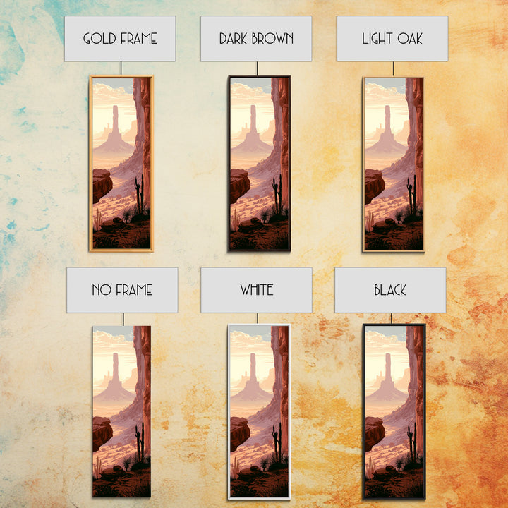 Monument Valley Silhouette Framed Canvas Print, Desert Art, Original Painting, Southwestern Decor, Desert, Bedroom Wall Art, DES-1x3-45