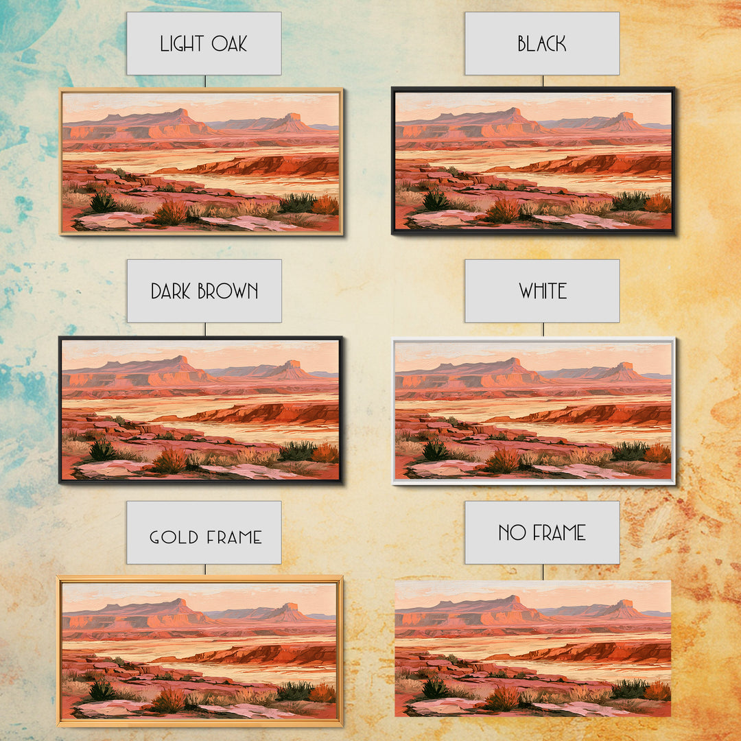 Abstract Mesa Landscape Framed Canvas Print, Desert Art, Original Art, Southwestern Decor, Fine Art, Desert, Landscape Wall Art, DES-2x1-23