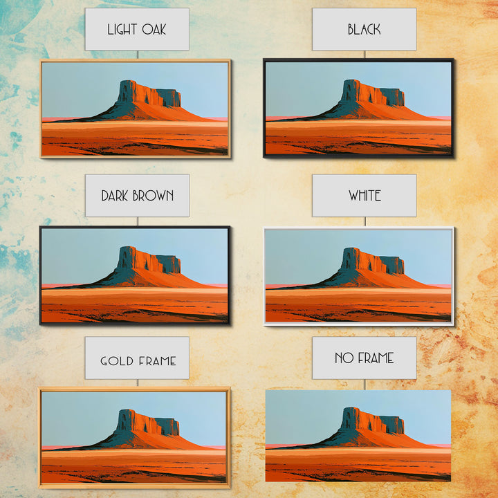 Abstract Mesa Landscape Canvas Print, Desert Art, Watercolor Painting, Southwestern Decor, Fine Art, Desert, Nature Wall Art, DES-2x1-47