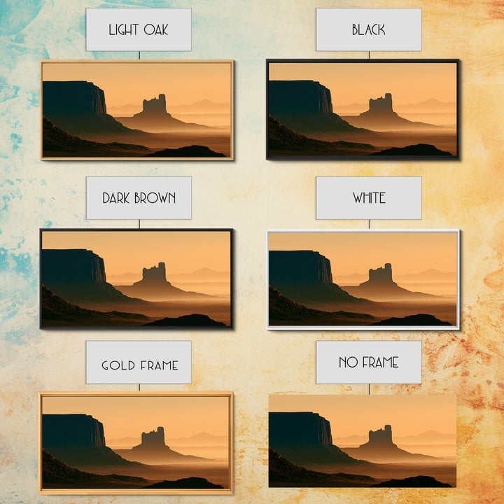 Monument Valley Silhouette Canvas Print, Desert Art, Bedroom Wall Art, Southwestern Decor, Fine Art, Desert, Fine Art Print, DES-2x1-77