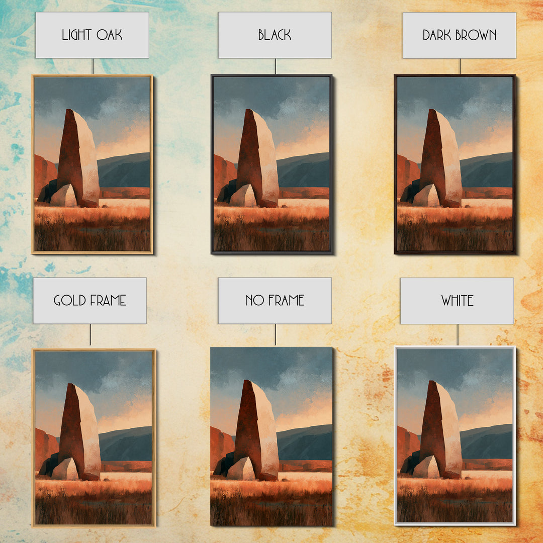 Terracotta and Cream Geometric Landscape Framed Canvas Print, Desert Art, Room Decor, Southwestern Decor, Fine Art, Desert, DES-2x3-2