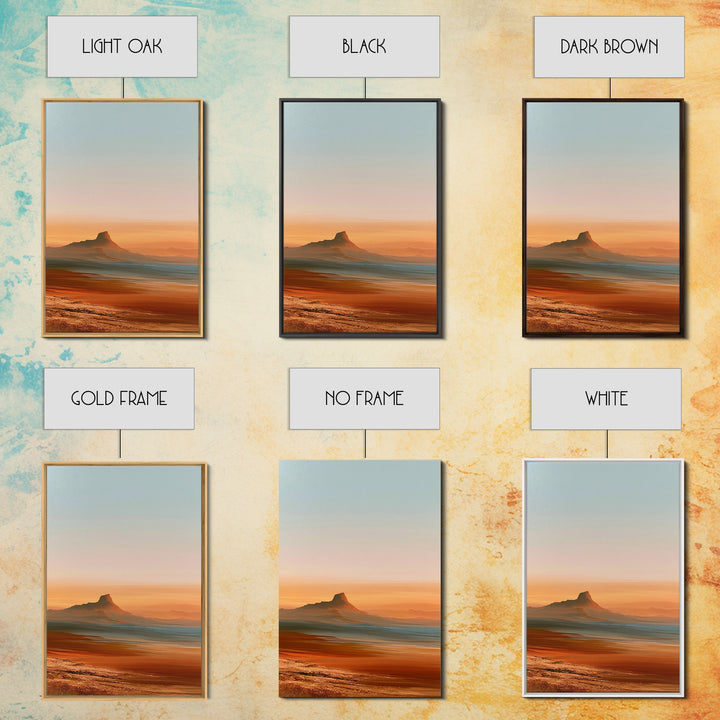 Abstract Heatwave Horizon Framed Canvas Print, Desert Art, Living Room Decor, Southwestern Decor, Desert, Botanical Art, DES-2x3-21